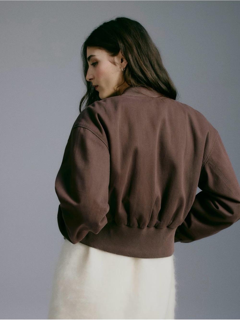 H&M Chocolate Brown Bomber Jacket - Picture 5 of 9